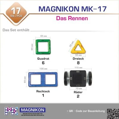 MAGNIKON Magnetische Bausteine “Das Rennen” - Magnetbau-Set 17-teilig, Magnetbausteine, Ideal Als Konstruktionsspielzeug Zur Förderung Von Kreativität & Motorik, Spielzeug Für Kinder Ab 3 Jahre 6 MAGNIKON Magnetische Bausteine “Das Rennen” - Magnetbau-Set 17-teilig, Magnetbausteine, Ideal Als Konstruktionsspielzeug Zur Förderung Von Kreativität & Motorik, Spielzeug Für Kinder Ab 3 Jahre – Bild 6