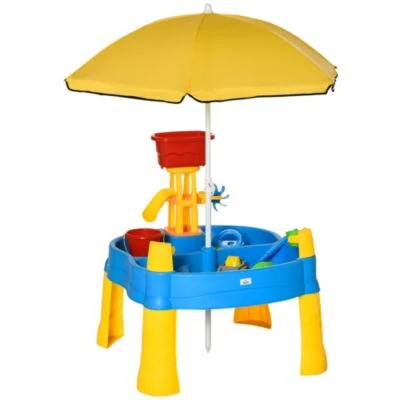 HOMCOM Sandspielzeug Mit Sonnenschirm 1 HOMCOM Sandspielzeug Mit Sonnenschirm