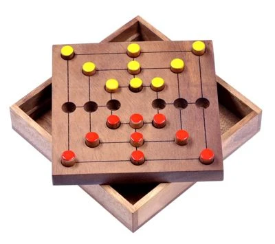 LOGOPLAY Mühle Gr. L Für 2 Spieler - Spielfeld 14 X 14 Cm - Strategiespiel Aus Holz 1 LOGOPLAY Mühle Gr. L Für 2 Spieler - Spielfeld 14 X 14 Cm - Strategiespiel Aus Holz