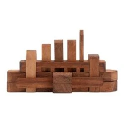 LOGOPLAY Schiff Gr. S - Ship - 3D Puzzle - Knobelspiel Mit 16 Bausteinen Aus Holz