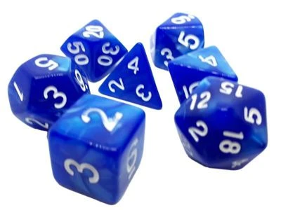 Dice4friends 7-tlg. RPG Würfelset Pearl: Blue/White 1 Dice4friends 7-tlg. RPG Würfelset Pearl: Blue/White