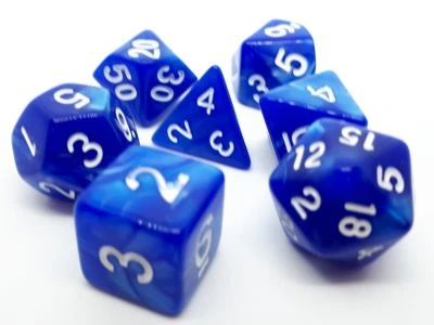 Dice4friends 7-tlg. RPG Würfelset Pearl: Blue/White 2 Dice4friends 7-tlg. RPG Würfelset Pearl: Blue/White – Bild 2