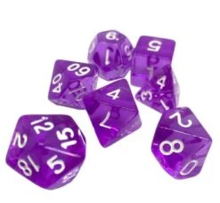 Dice4friends 7-tlg. RPG Würfelset Transparent: Purple