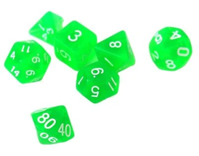 Dice4friends 7-tlg. RPG Würfelset Transparent: Green 1 Dice4friends 7-tlg. RPG Würfelset Transparent: Green