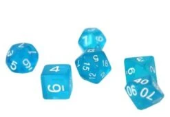 Dice4friends 7-tlg. RPG Würfelset Transparent: Blue