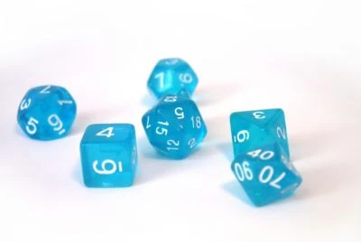 Dice4friends 7-tlg. RPG Würfelset Transparent: Blue 2 Dice4friends 7-tlg. RPG Würfelset Transparent: Blue – Bild 2