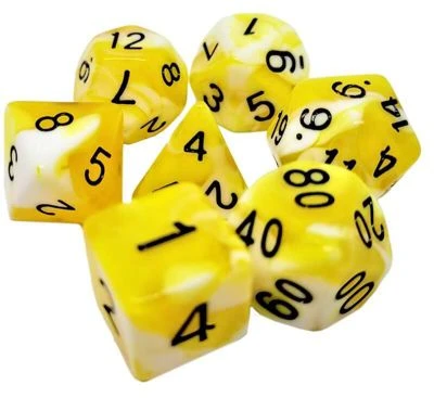Dice4friends 7-tlg. RPG Würfelset: Racing Yellow/White 1 Dice4friends 7-tlg. RPG Würfelset: Racing Yellow/White