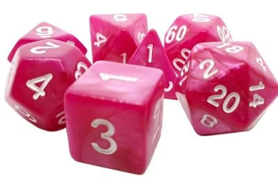 Dice4friends 7-tlg. RPG Würfelset Pearl: Pink/White 1 Dice4friends 7-tlg. RPG Würfelset Pearl: Pink/White