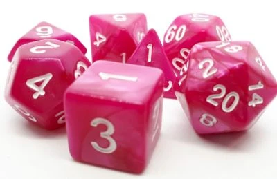 Dice4friends 7-tlg. RPG Würfelset Pearl: Pink/White 2 Dice4friends 7-tlg. RPG Würfelset Pearl: Pink/White – Bild 2