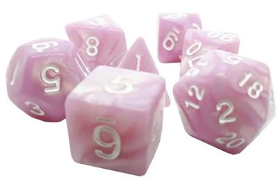 Dice4friends 7-tlg. RPG Würfelset Pearl: Lavendel/White 1 Dice4friends 7-tlg. RPG Würfelset Pearl: Lavendel/White