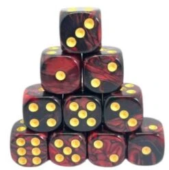 Dice4friends 10-tlg. D6 Würfelset Two Toned: Red/Black
