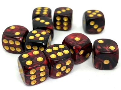 Dice4friends 10-tlg. D6 Würfelset Two Toned: Red/Black 2 Dice4friends 10-tlg. D6 Würfelset Two Toned: Red/Black – Bild 2