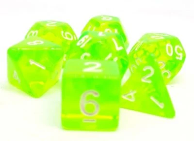 Dice4friends 7-tlg. RPG Würfelset Transparent : Lightgreen 2 Dice4friends 7-tlg. RPG Würfelset Transparent : Lightgreen – Bild 2