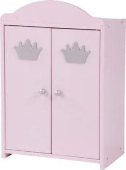 Roba Puppenkleiderschrank Prinzessin Sophie Inkl. Kleiderstange Und Boden, 2-türig, Rosa Lackiert