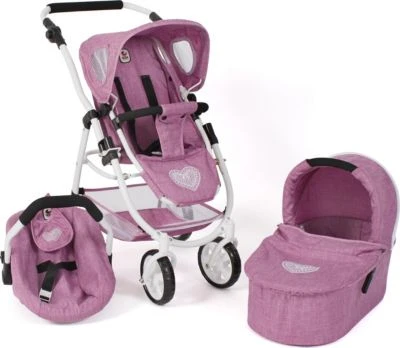 CHIC 2000 Kombi-Puppenwagen 3 In 1 EMOTION ALL IN, Jeans Pink 1 CHIC 2000 Kombi-Puppenwagen 3 In 1 EMOTION ALL IN, Jeans Pink