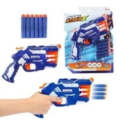 Toi Toys Toi-Toys FOAM STRIKEX Pistole 4 Shot Und 5 Schaumkugeln