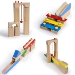Calmado 200 Teilige Kugelbahn - Murmelbahn Set Aus Holz Für Kinder Inkl. Tasche + Anleitung -Spielzeugladen 28494975 03