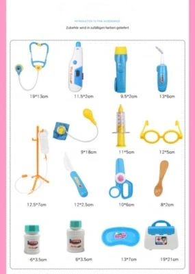 Debuy Arzt-Spielzeug-Set 15PCS Arzt-Spielzeug-Set Mädchen Medizinische Box Krankenschwester Kind Injektionsspiel Heimspiel Stethoskop Babywerkzeug 2 Debuy Arzt-Spielzeug-Set 15PCS Arzt-Spielzeug-Set Mädchen Medizinische Box Krankenschwester Kind Injektionsspiel Heimspiel Stethoskop Babywerkzeug – Bild 2