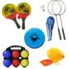 L.A. Sports Garten Strandspiele Spiel-Set Badminton Boccia Beach-Ball Frisbee Boing-Ball
