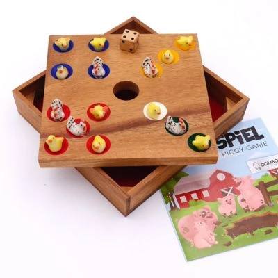 ROMBOL Ferkelspiel - Das Würfelspiel Mit Den Süßen Tierfiguren Für Die Ganze Familie Inkl. Praktischem Verschlussband 2 ROMBOL Ferkelspiel - Das Würfelspiel Mit Den Süßen Tierfiguren Für Die Ganze Familie Inkl. Praktischem Verschlussband – Bild 2