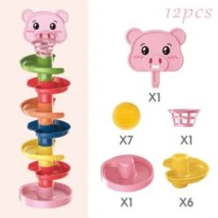 Vetaka Montessori Spielzeug Kugelbahn Für Kinder