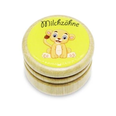 GICO Milchzahndose Löwe Zahndose Milchzähne Bilderdose Aus Holz Mit Drehverschluss 44 Mm ( Löwe )- 7016 1 GICO Milchzahndose Löwe Zahndose Milchzähne Bilderdose Aus Holz Mit Drehverschluss 44 Mm ( Löwe )- 7016