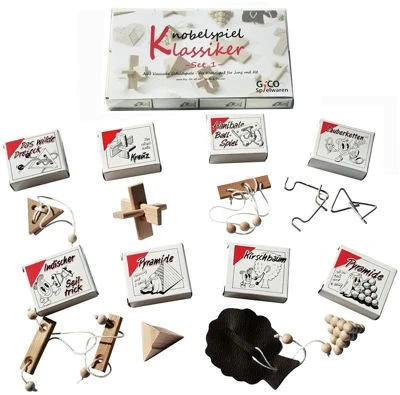 GICO Knobelspiel Klassiker Set 1 - 8 Geduldspiele In Geschenkverpackung - 2180 1 GICO Knobelspiel Klassiker Set 1 - 8 Geduldspiele In Geschenkverpackung - 2180