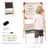 COSTWAY® 3 In 1 Staffelei Tafel Mit Papierrolle Uhr Alphabet