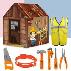 Syntek Spielzeug Für Rollenspiele Ingenieurzelt + Werkzeug + Ingenieurskleidung