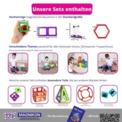 MAGNIKON Magnetische Bausteine Sechsecke, 4 Stk. Ersatzteile, Kleines Set -Spielzeugladen 29814204 06