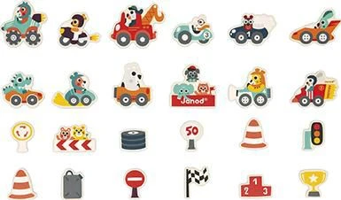 Janod Magneten ,,Rennwagen" 24 Stück 1 Janod Magneten ,,Rennwagen" 24 Stück