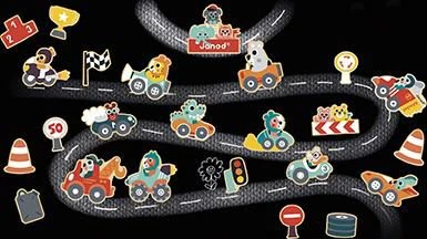 Janod Magneten ,,Rennwagen" 24 Stück 2 Janod Magneten ,,Rennwagen" 24 Stück – Bild 2