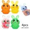 Vetaka Squishy Spielzeug Osterhasen,4 Stück,Farbe Zufällig Für Kinder