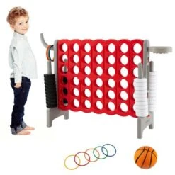 COSTWAY® Vier Gewinnt Spiel Spielbrettsätze Mit Basketballkorb