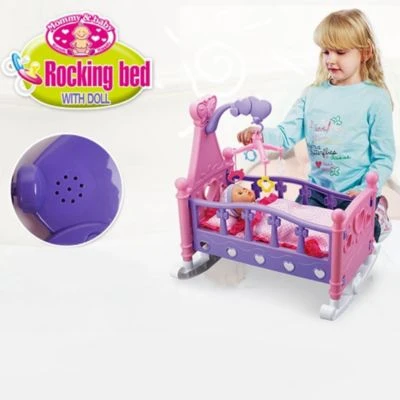 Syntek Spielzeugpuppenbett Für Kinder/Kinderspielzimmer Rosa + Lila 2 Syntek Spielzeugpuppenbett Für Kinder/Kinderspielzimmer Rosa + Lila – Bild 2