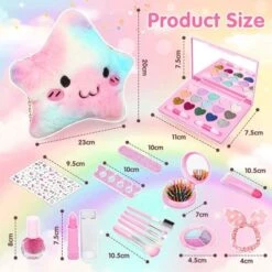 Enbaoxin Kinderschminkspielzeug-Set Kinderschminkset Mädchen Mit Schminkkoffer, Kindermädchen Plüschtasche Kinderschminkspielzeug Geschenk Für Mädchen 3 5 8 Jahre -Spielzeugladen 30180782 06
