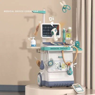 Syntek Kindersanitätskastenwagen Spielzeugset Arzt-Wagen Spielzeug Kinder Elektronisches Doktor-Trolley 3 Syntek Kindersanitätskastenwagen Spielzeugset Arzt-Wagen Spielzeug Kinder Elektronisches Doktor-Trolley – Bild 3