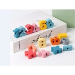 Enbaoxin Threading Perlen Spiel Pädagogisches Spielzeug Für Baby Kinder Kinder Cartoon Tiere Obst Anzahl Brief Holz Spielzeug Bespannen