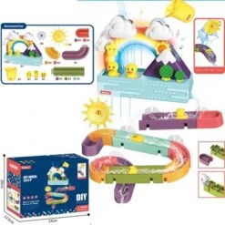 Syntek Wasserbahnspielzeug Für Kinder Rutschiges, Selbst Zusammengebautes Kinderspielzeug-Set
