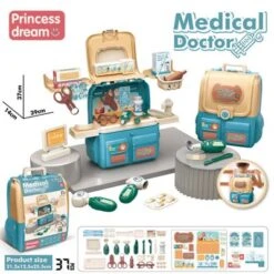 Decome Kinderspielhaus Spielzeugtasche Mädchen-Simulationsset Spielzeugkiste