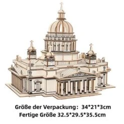 SHAOKE Kinderpädagogisches Gebäude, Handgefertigtes Puzzle-Modellspielzeug 3D-Baupuzzle Aus Holz Für Kinder Geschicklichkeitsspiele