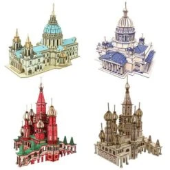 SHAOKE Kinderpädagogisches Gebäude, Handgefertigtes Puzzle-Modellspielzeug 3D-Baupuzzle Aus Holz Für Kinder Geschicklichkeitsspiele -Spielzeugladen 30911080 03