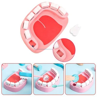 Enbaoxin Holzsimulation Arzt Spielzeugset Kinderkrankenschwester-Stoff-Arzt-Spielzeug 2 Enbaoxin Holzsimulation Arzt Spielzeugset Kinderkrankenschwester-Stoff-Arzt-Spielzeug – Bild 2
