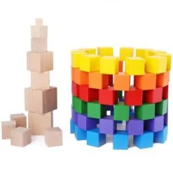 SHAOKE Small Cube Puzzle Lernspielzeug Für Kinder Viereckige Blöcke Aus Holz Für Den Matheunterricht Bausteine -Spielzeugladen 31135515 03