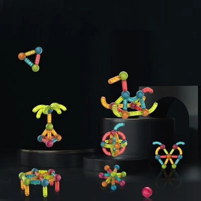 Enbaoxin Magnetstab DIY-Puzzle Dreidimensionale Form Patchwork-Magnetbausteine Für Kinder Zum Frühen Lernen 3 Enbaoxin Magnetstab DIY-Puzzle Dreidimensionale Form Patchwork-Magnetbausteine Für Kinder Zum Frühen Lernen – Bild 3