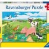 Ravensburger 2er Set Puzzle, Je 12 Teile, 26x18 Cm, Tierkinder Auf Dem Land