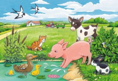 Ravensburger 2er Set Puzzle, Je 12 Teile, 26x18 Cm, Tierkinder Auf Dem Land 2 Ravensburger 2er Set Puzzle, Je 12 Teile, 26x18 Cm, Tierkinder Auf Dem Land – Bild 2