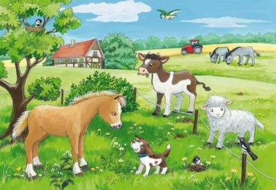 Ravensburger 2er Set Puzzle, Je 12 Teile, 26x18 Cm, Tierkinder Auf Dem Land 3 Ravensburger 2er Set Puzzle, Je 12 Teile, 26x18 Cm, Tierkinder Auf Dem Land – Bild 3