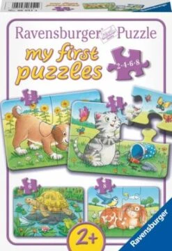 Ravensburger 4-tlg. Puzzle Set, 2,4,6+8 Teile, 21x15 CmNiedliche Haustiere