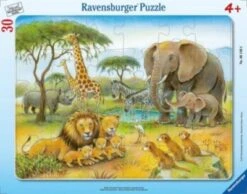 Ravensburger Rahmen-Puzzle, 30 Teile, 32,5x24,5 Cm, Afrikas Tierwelt